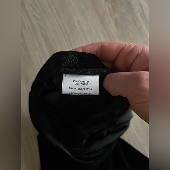 Eileen Fisher Womens Stretch Velvet Knit Leggings Black - Size Small Petite - Picture 4 of 6